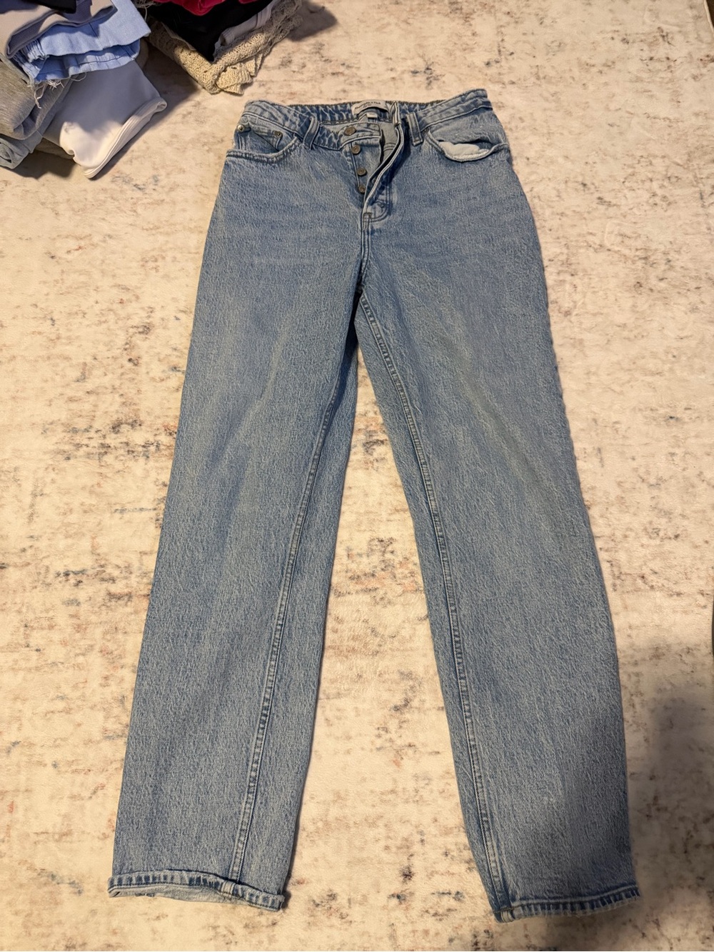 Abercrombie & Fitch Light Blue High-Rise Straight Jeans